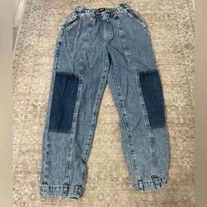 BDG Light Blue Denim Jogger Pants with Dark Blue Accents